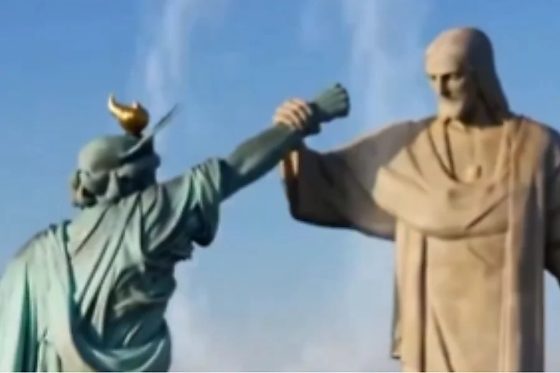 Embaixada do Irã posta vídeo de IA com luta entre Cristo Redentor e Estátua da Liberdade