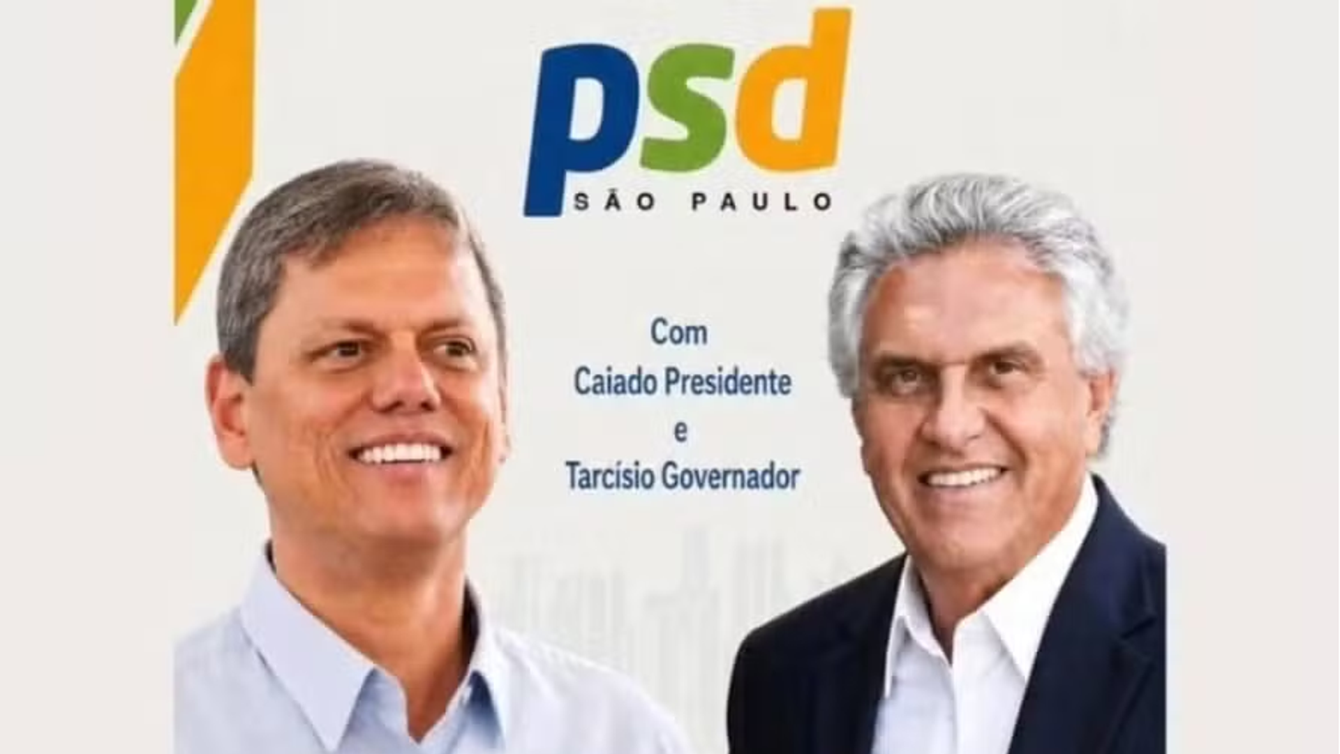 Convite do PSD sugere aliança entre Tarcísio e Caiado em convenção estadual