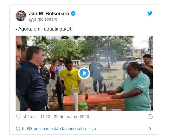 Bolsonaro contraria Ministério da Saúde e faz tour pelo Distrito Federal