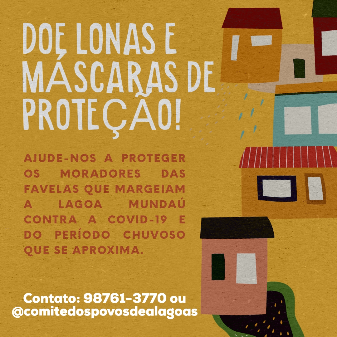 Campanha arrecada máscaras e lona para moradores das comunidades da Lagoa Mundaú