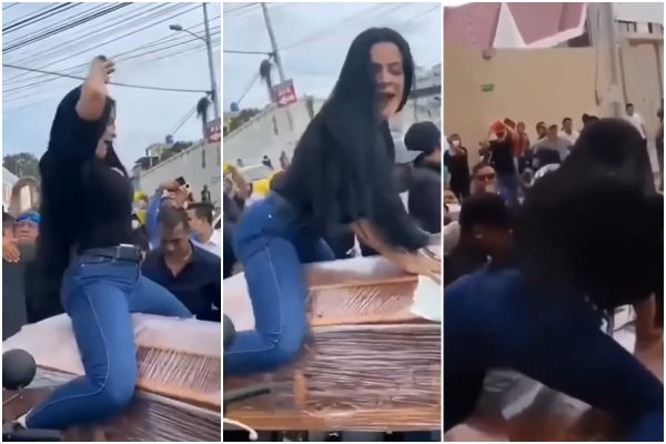 Vídeo: Mulher rebola sobre caixão em sepultamento