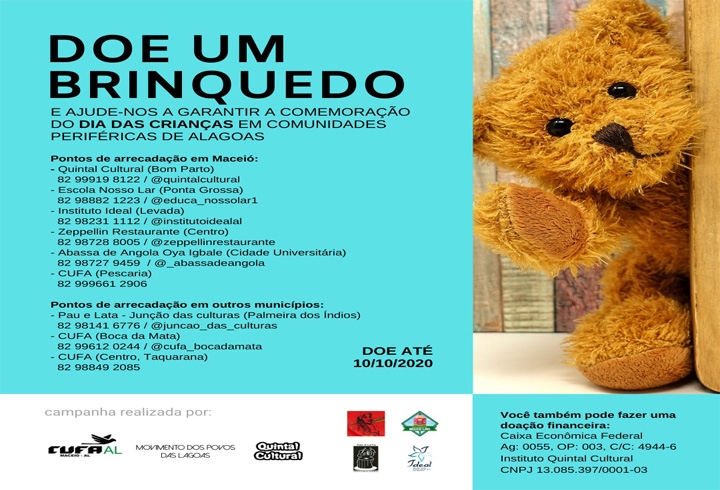 Campanha de arrecadação de brinquedos é realizada em AL