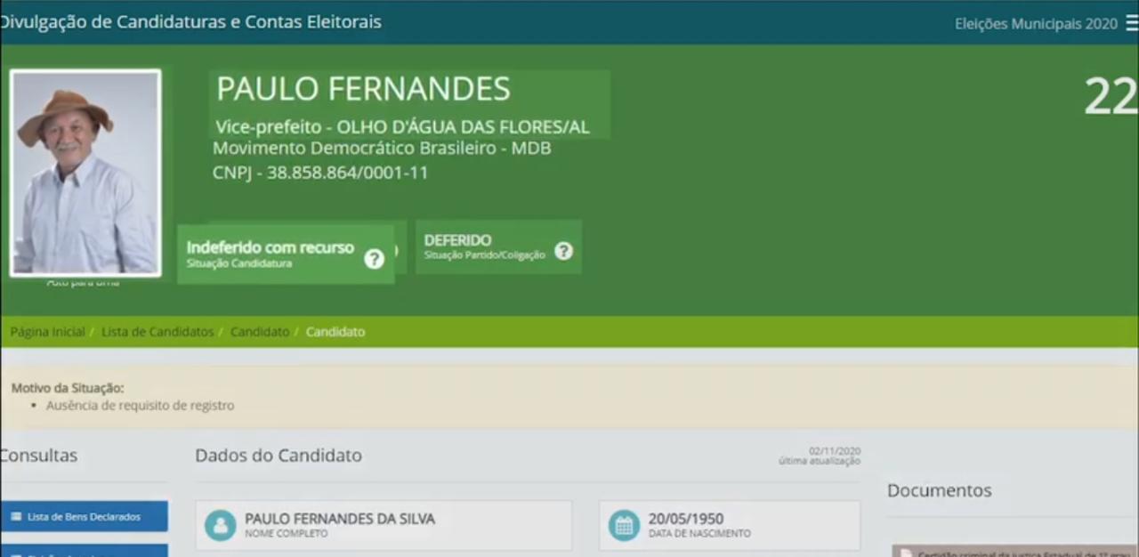 Prefeito do sertão alagoano corre risco de ter chapa cassada