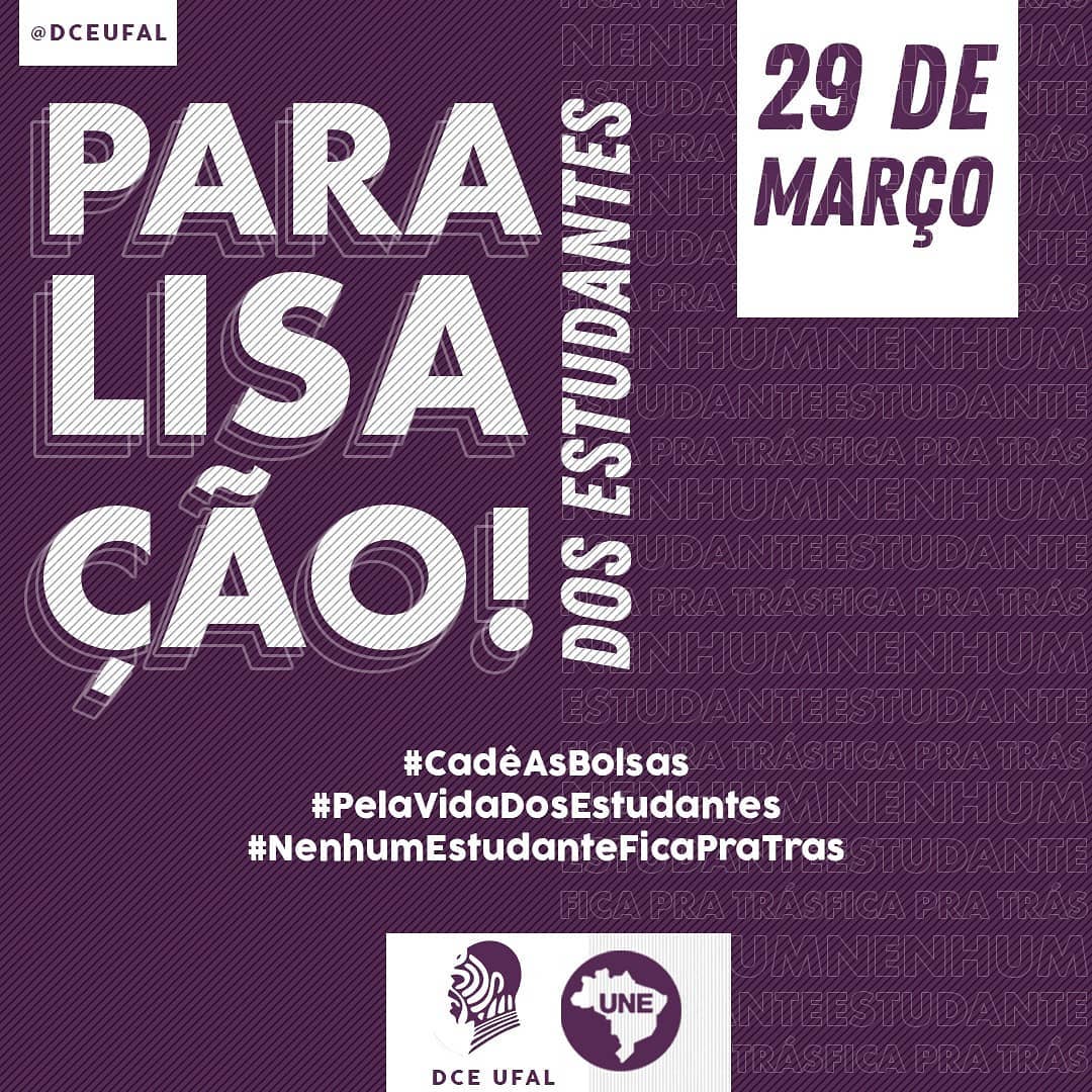 Estudantes da Ufal promovem paralisação nesta segunda