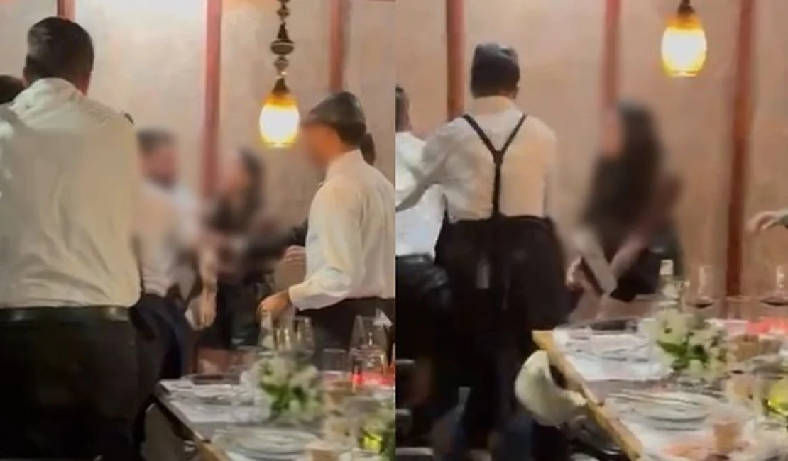 Vídeo: Homem causa confusão em restaurante de luxo na Ponta Verde após flagrar noiva com ex
