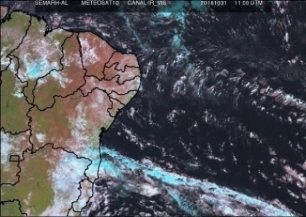 Previsão mostra possibilidades de chuvas no Litoral de AL