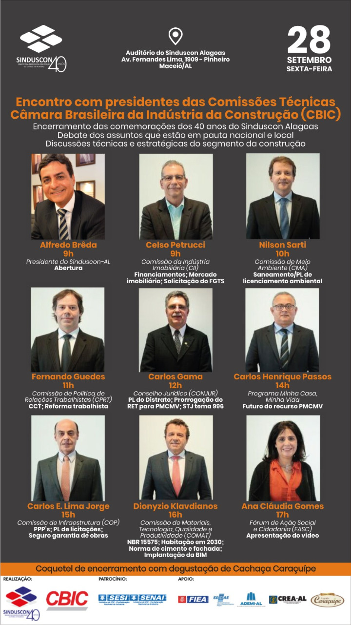 Sinduscon/AL reúne presidentes da CBIC