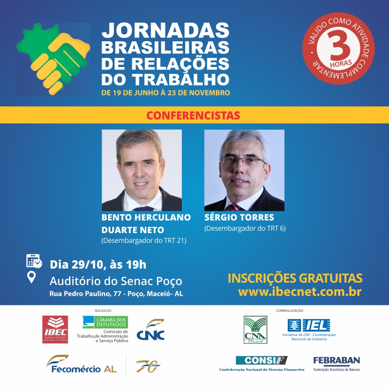 Reforma Trabalhista será pauta de conferência na próxima segunda