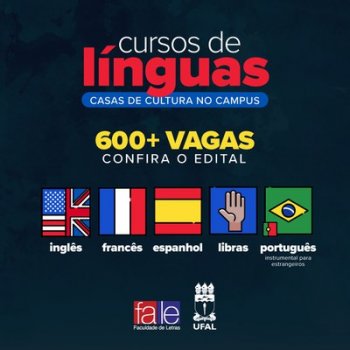 Edital para cursos de línguas abre inscrições de 646 vagas na Ufal