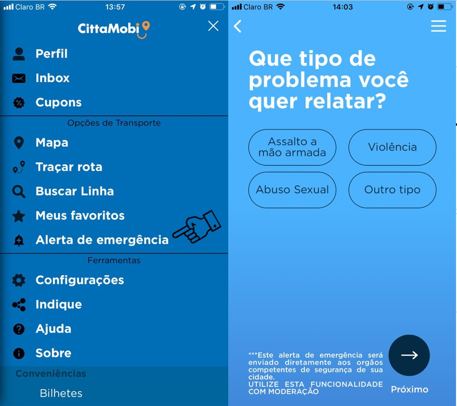 Usuário pode denunciar violência nos ônibus pelo CittaMobi