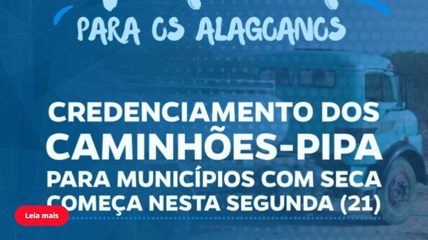 AMA anuncia credenciamento de caminhões pipa a partir de segunda