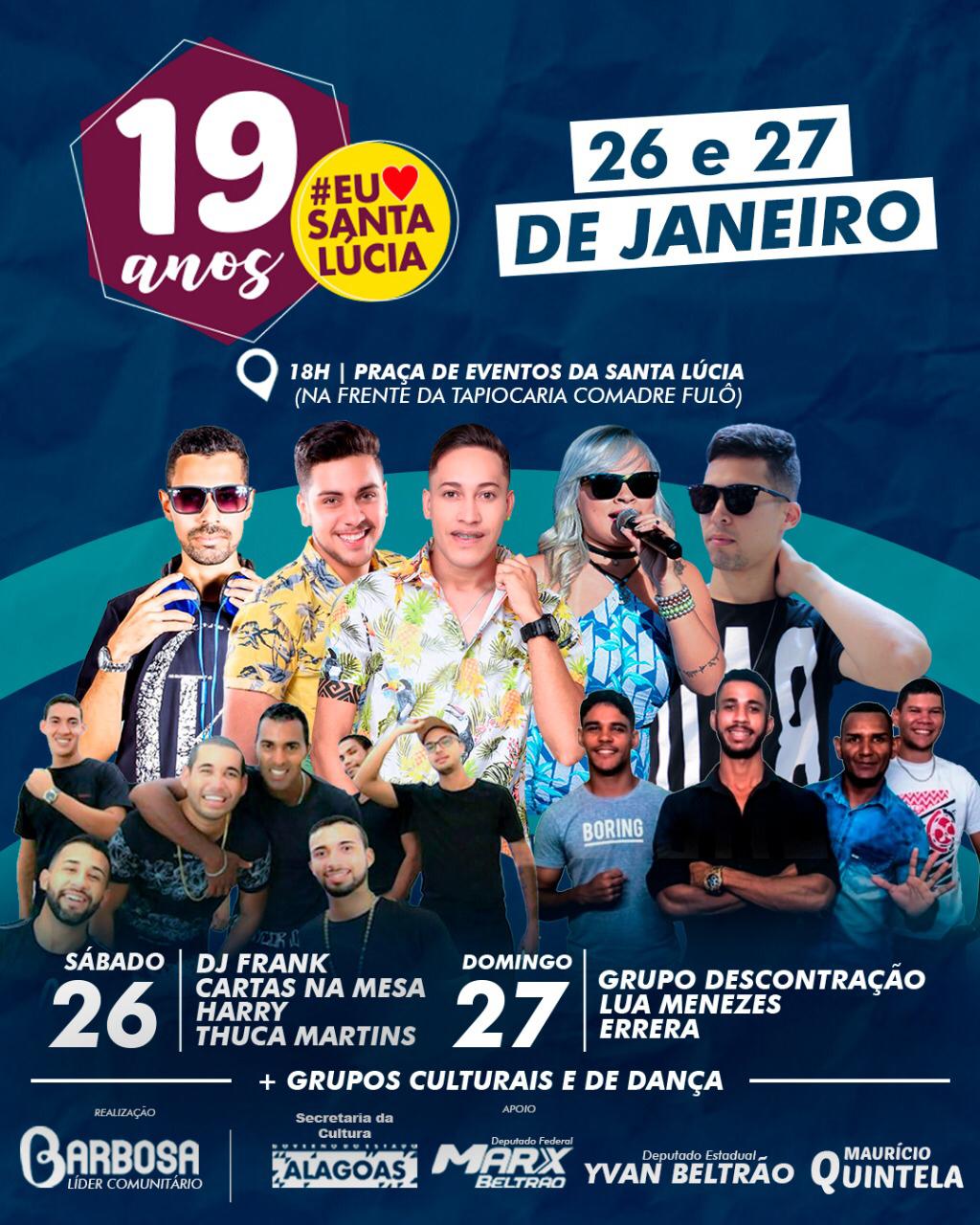 Barbosa da Santa Lúcia prepara festa de 19 anos do bairro com shows e atrações culturais durante dois dias