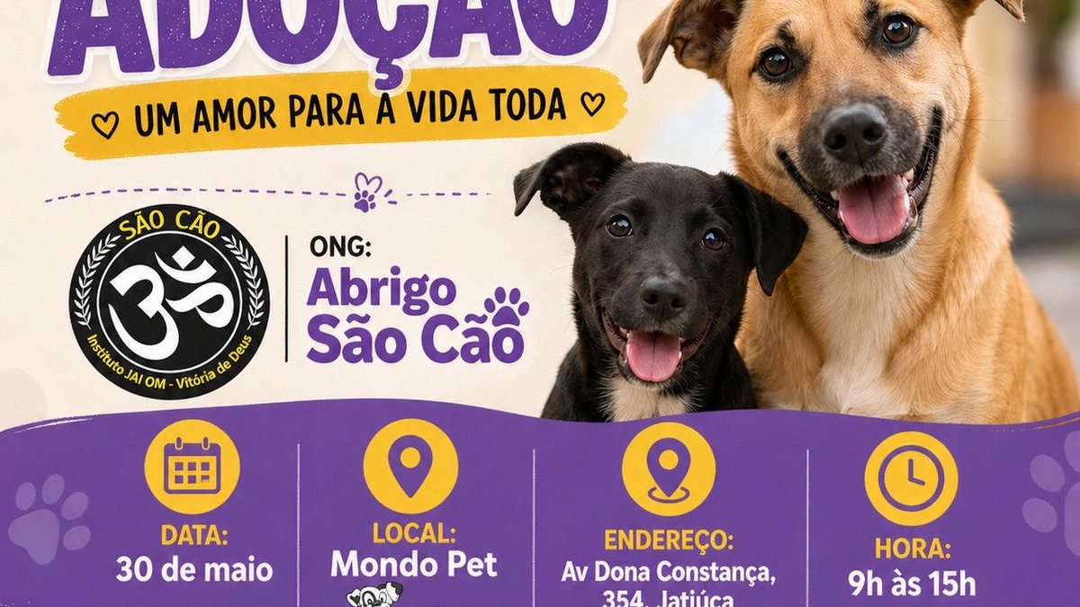 Abrigo São Cão promove feira de adoção para cães na Jatiúca