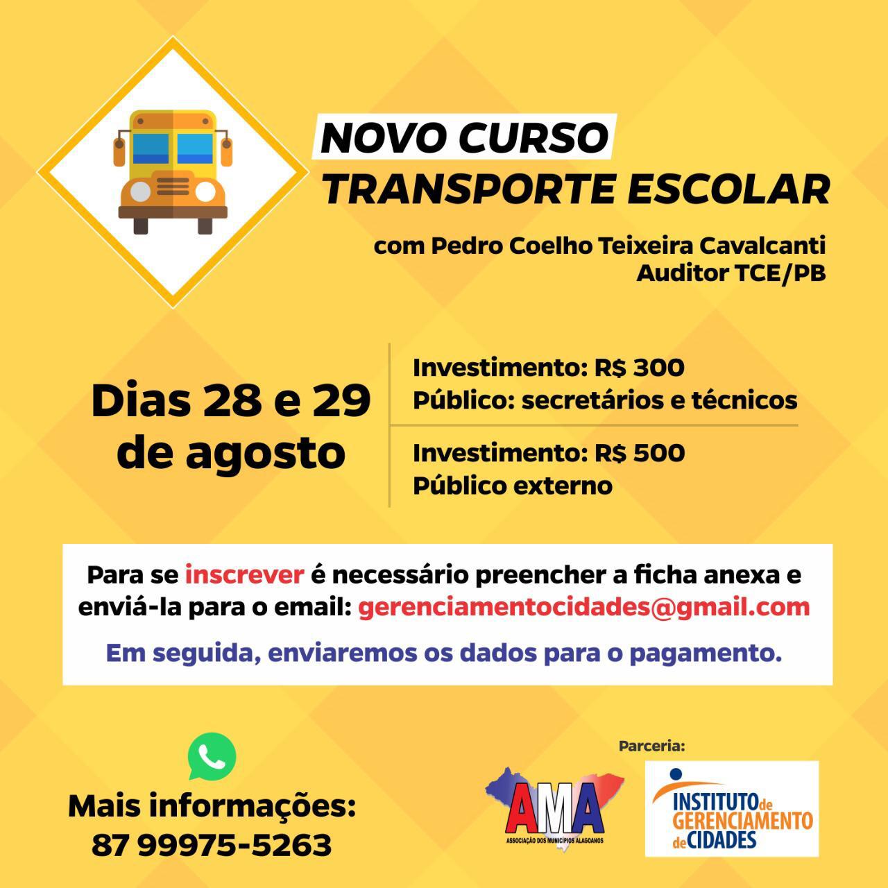 AMA oferece novo curso de transporte escolar