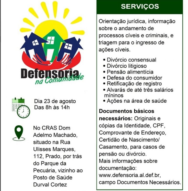 Bairro do Prado recebe programa Defensoria na Comunidade