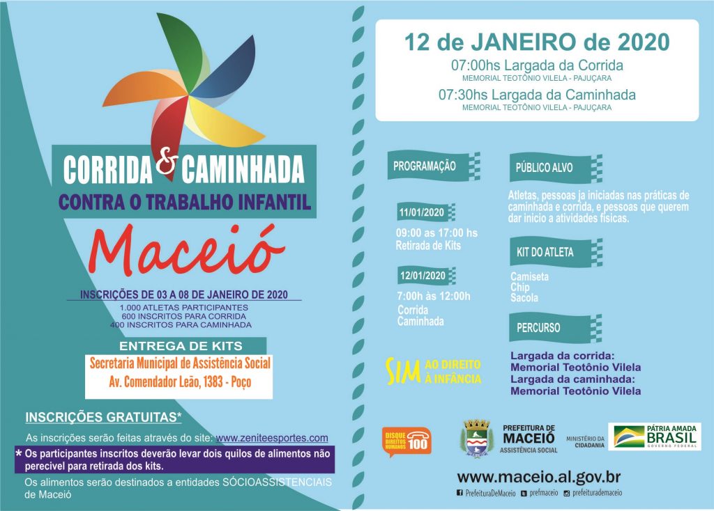 Evento pelo combate ao trabalho infantil acontece neste domingo (12)