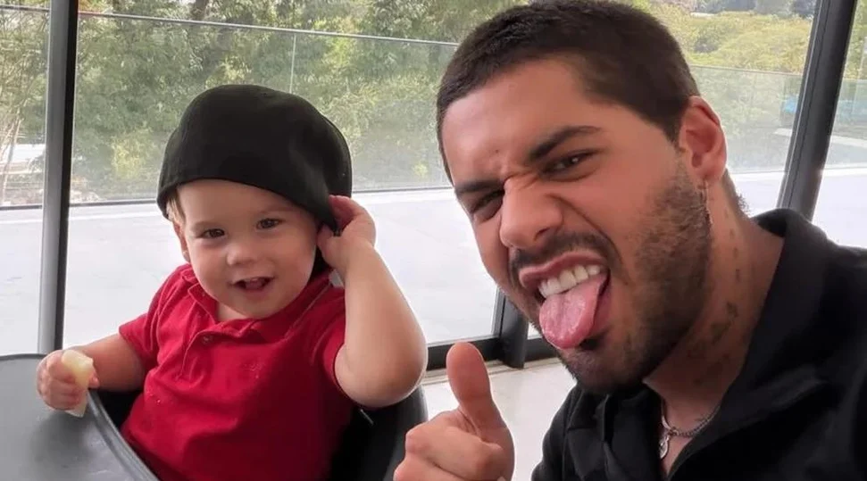 Zé Felipe comenta vídeo polêmico com o filho e dispara: 'Mimimi do c*ralho'