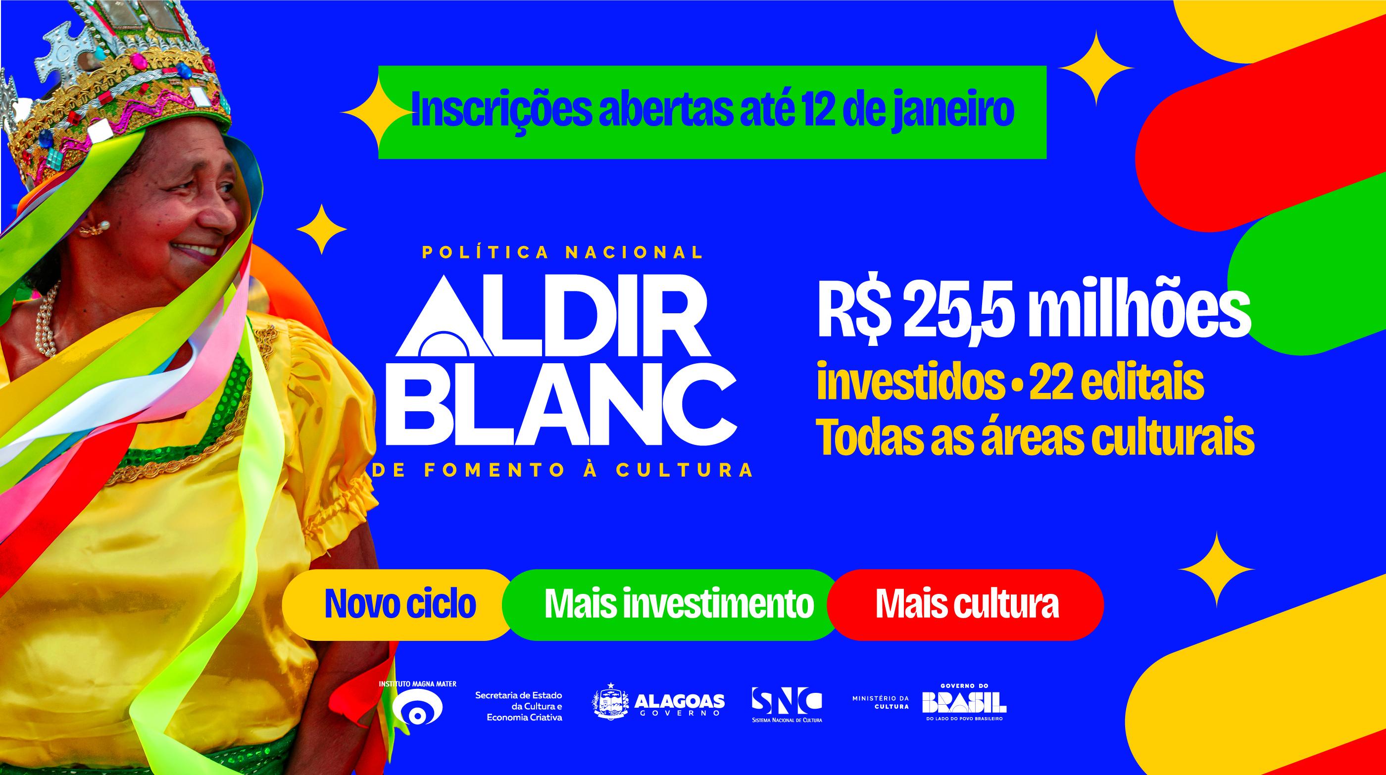 Abertas inscrições para os 22 editais do Ciclo 2 da PNAB em Alagoas