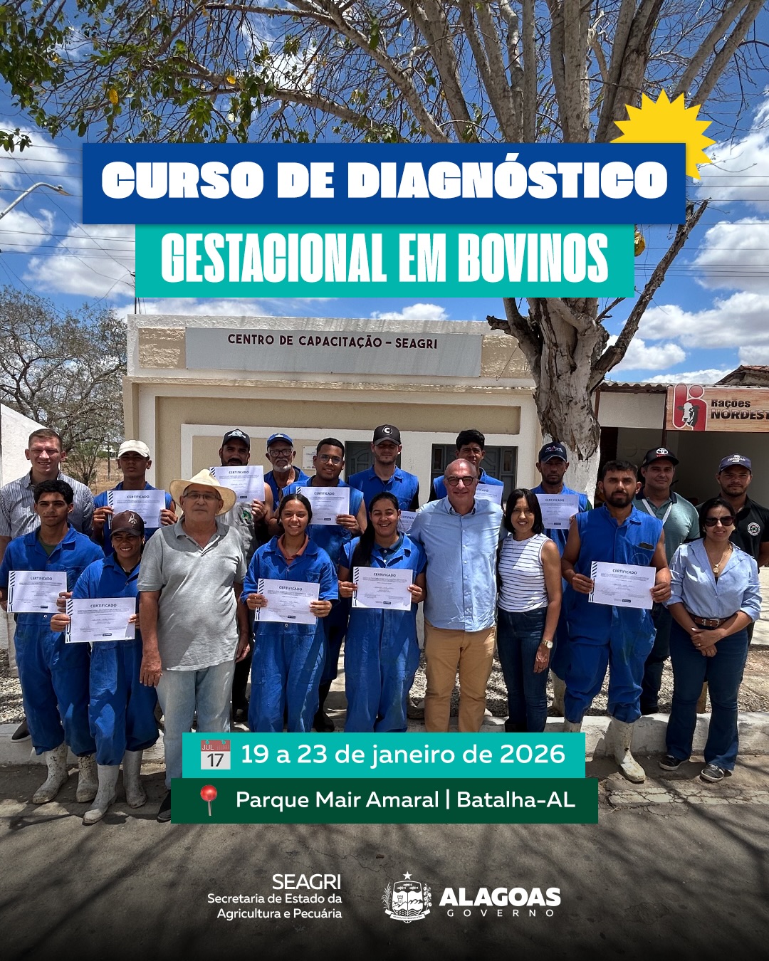 Seagri-AL promove curso de diagnóstico gestacional em bovinos