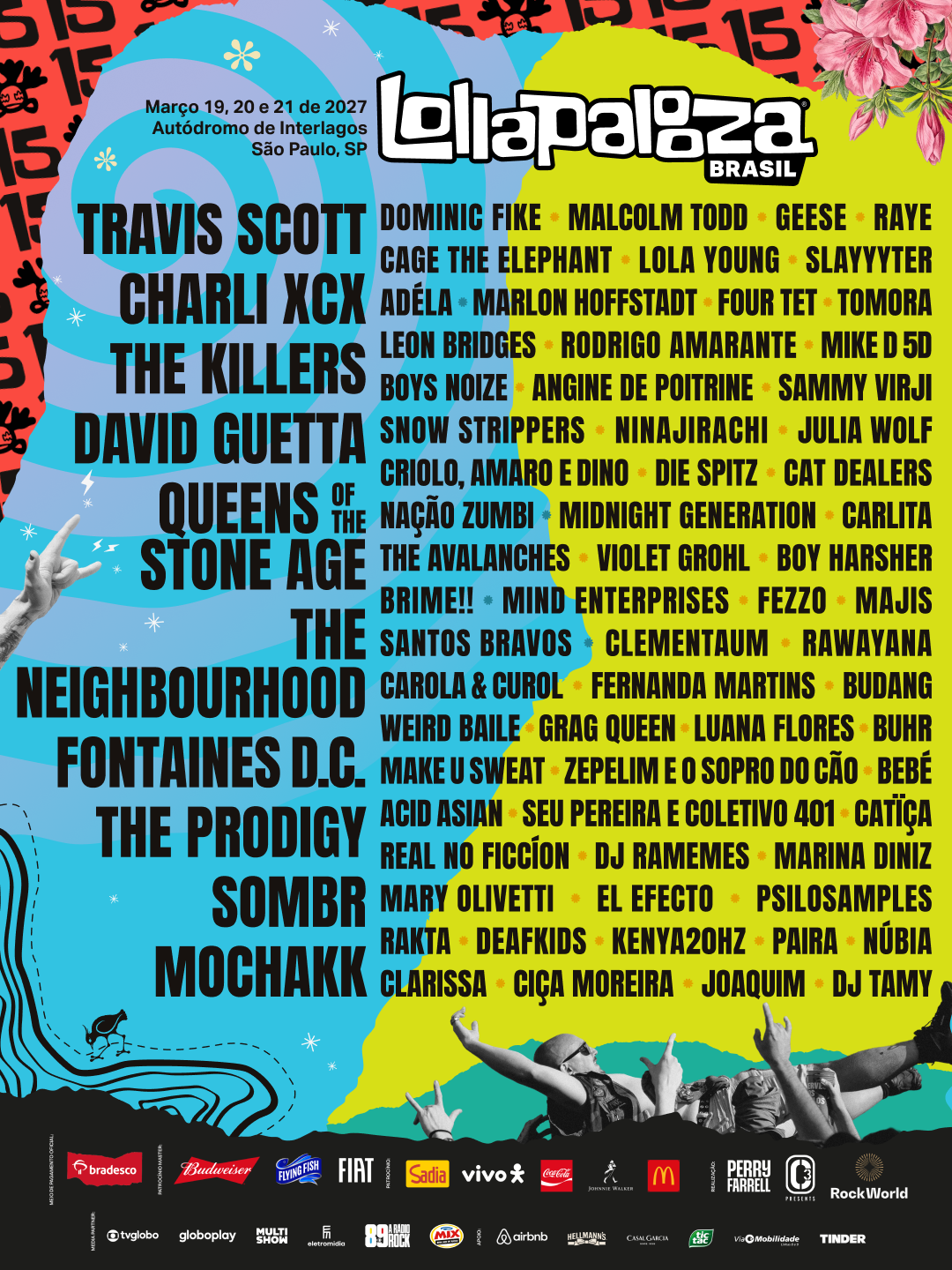 Lollapalooza Brasil anuncia line-up completo para a edição de 2027