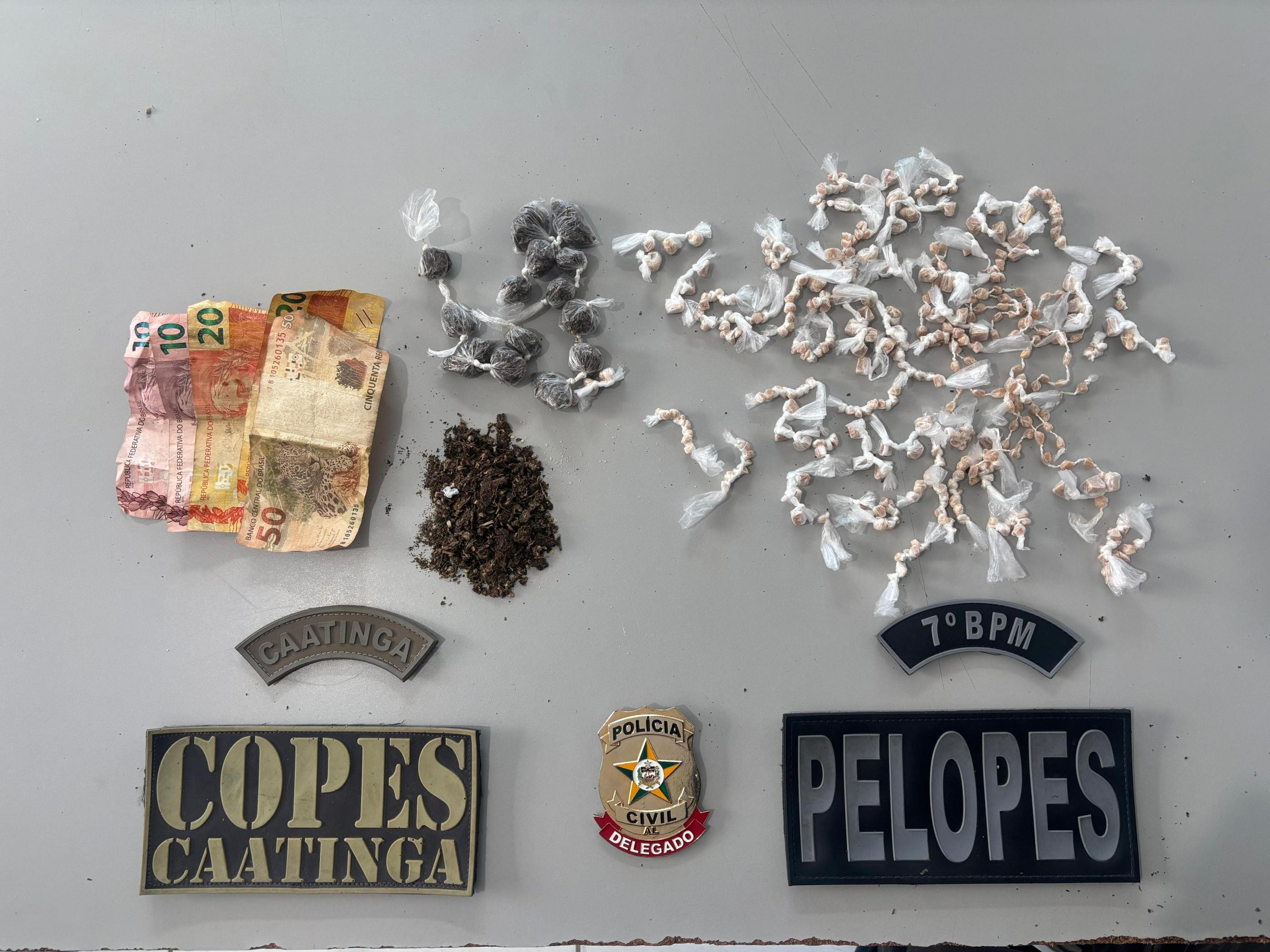 Operação conjunta apreende drogas e prende suspeito de tráfico em Olho D’Água