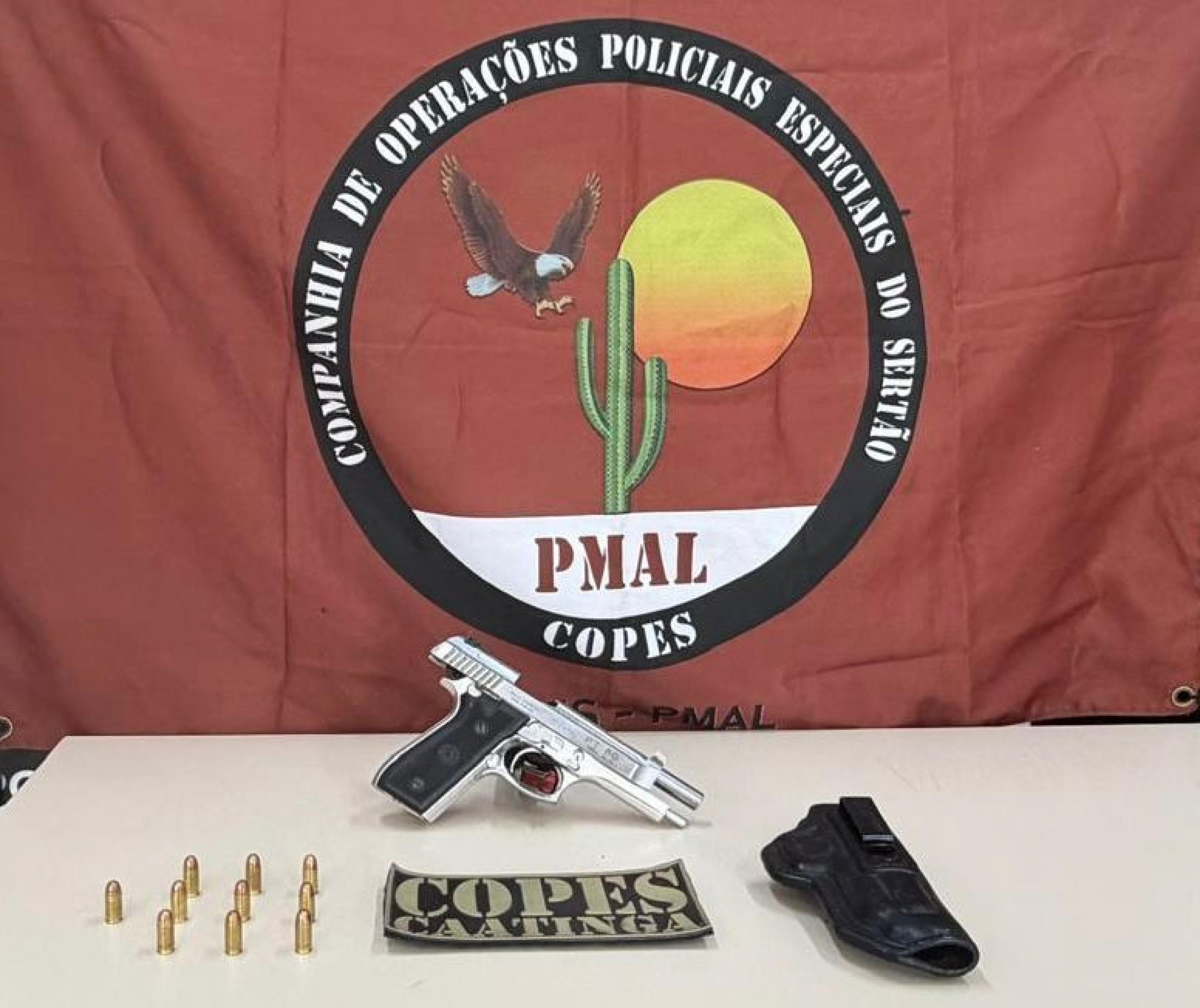 Homem é preso em Maribondo por posse irregular de pistola calibre 380