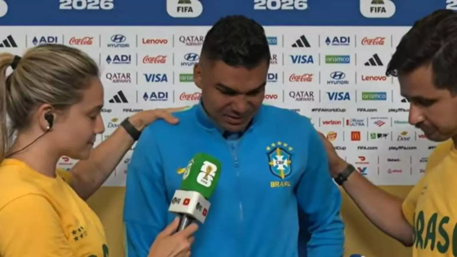 Desolado, Casemiro fica aos prantos após pergunta de Fernanda Gentil