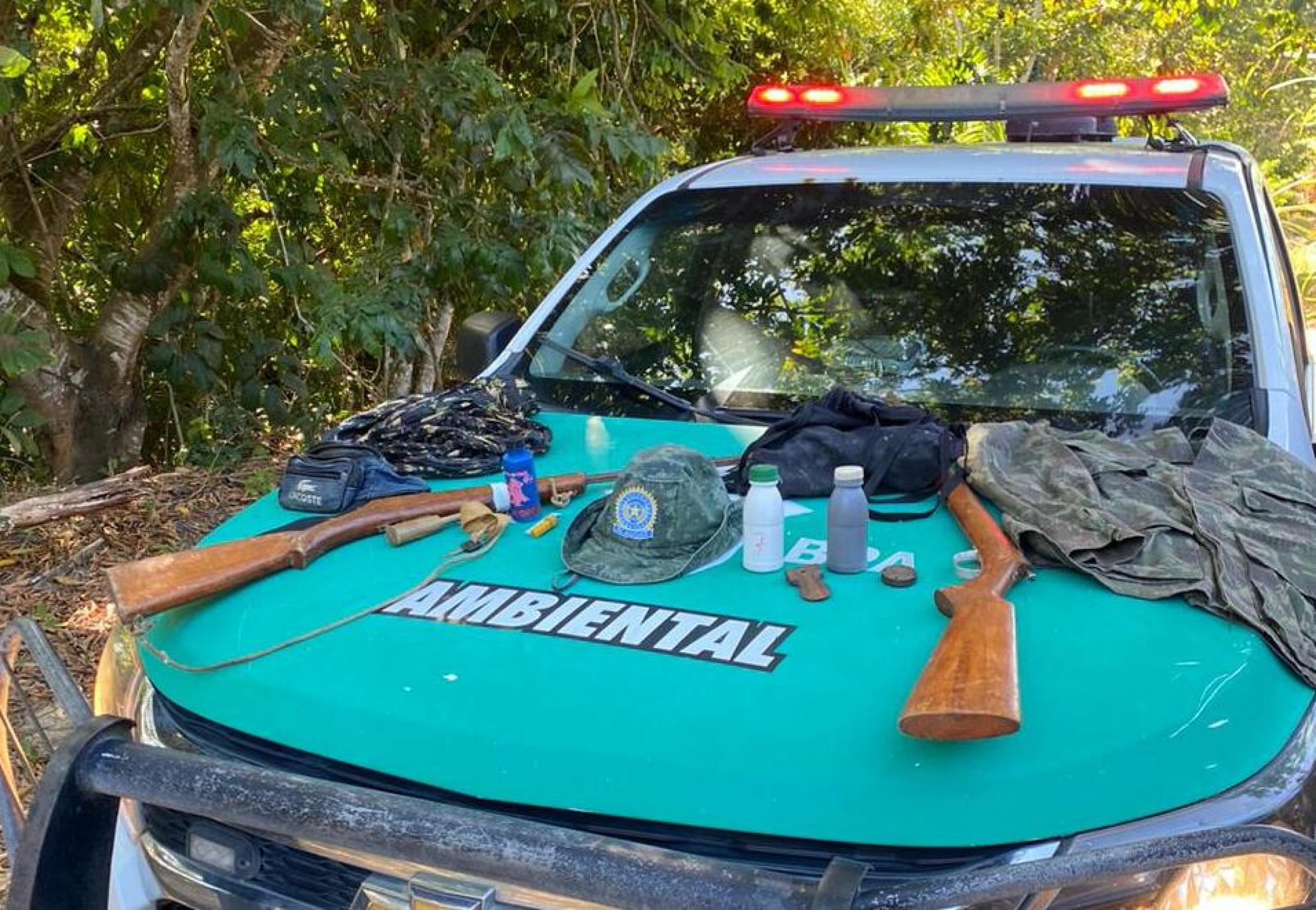 Polícia Militar apreende armas e apetrechos de caça ilegal em Marechal Deodoro