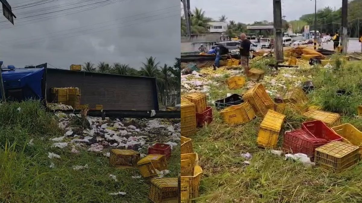 Carreta tomba na BR-316 e causa lentidão em Maceió