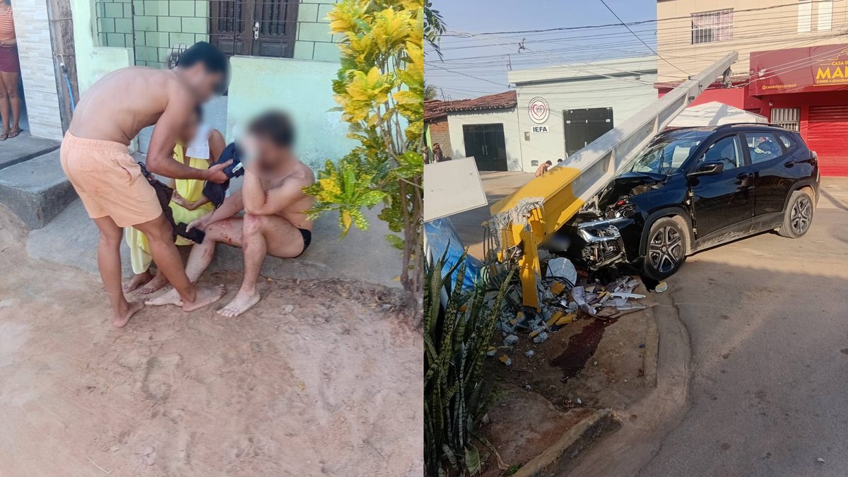 Turista fica ferido após colisão com poste no Litoral Norte de Alagoas