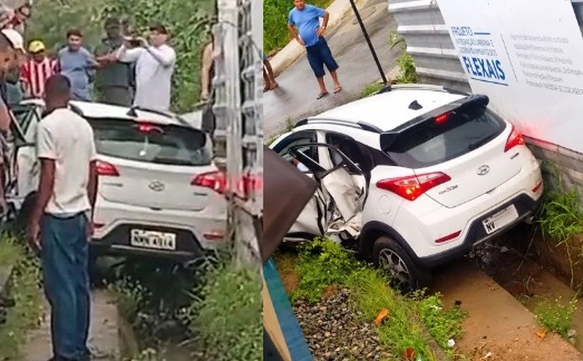 Trem colide com carro e interrompe circulação ferroviária em Maceió