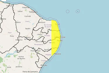 Inmet mantém alerta de chuvas em 35 cidades ﻿de Alagoas