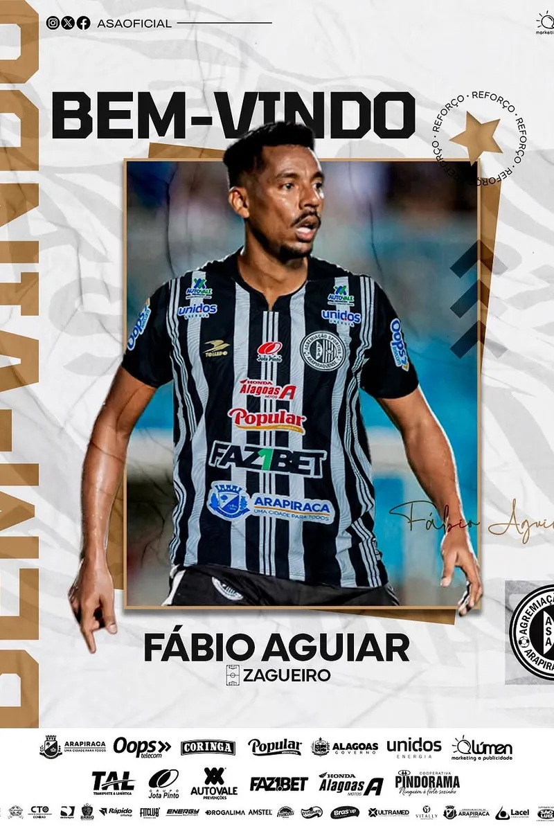 ASA confirma retorno do zagueiro Fábio Aguiar para temporada 2026