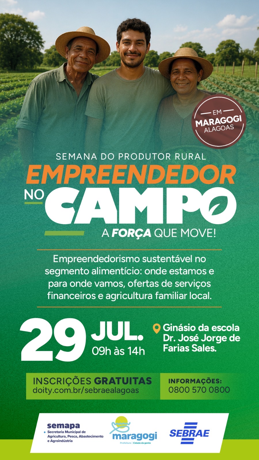 Maragogi promove Semana do Produtor Rural em parceria com Sebrae