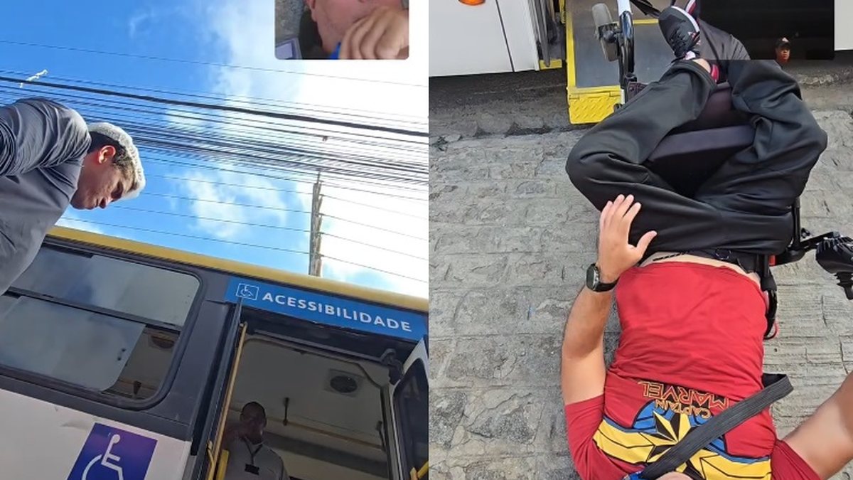 Cadeirante cai de ônibus ao gravar vídeo sobre falha em elevador, em Maceió