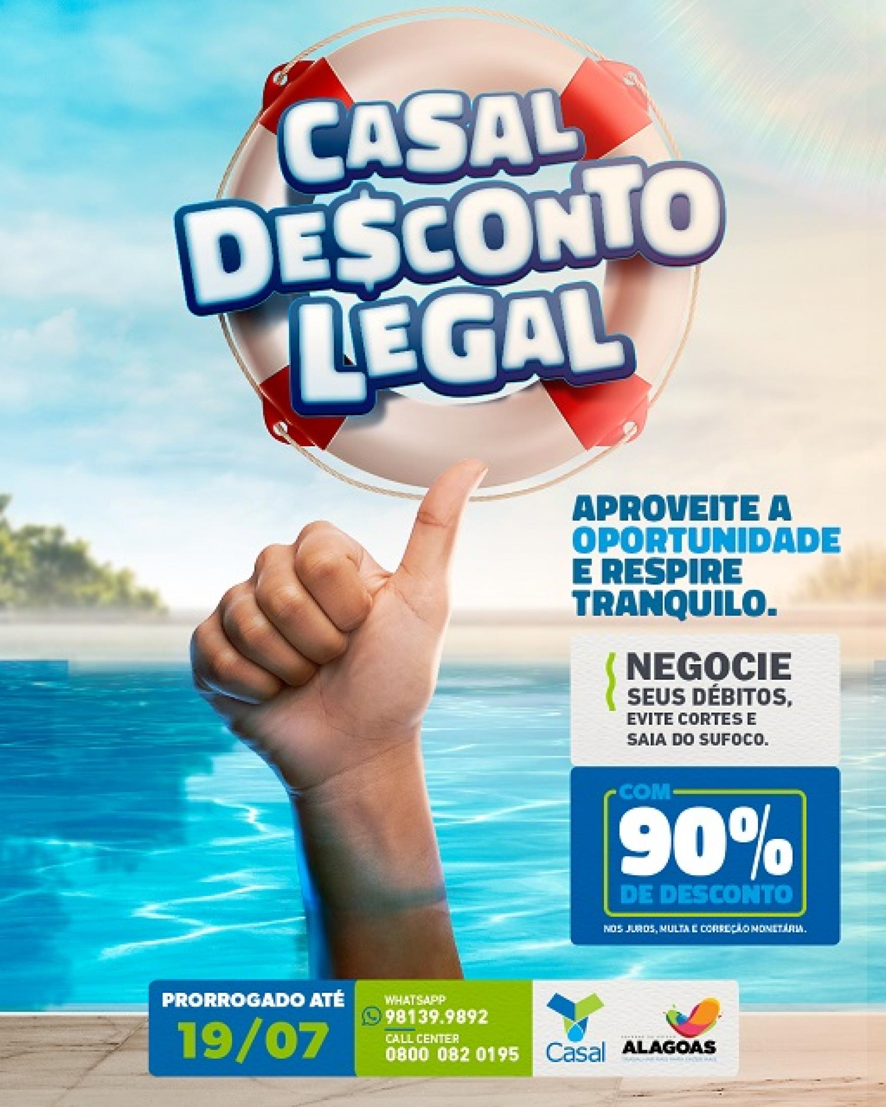 Campanha da Casal que dá 90% de desconto para regularização de débitos termina na segunda (19)