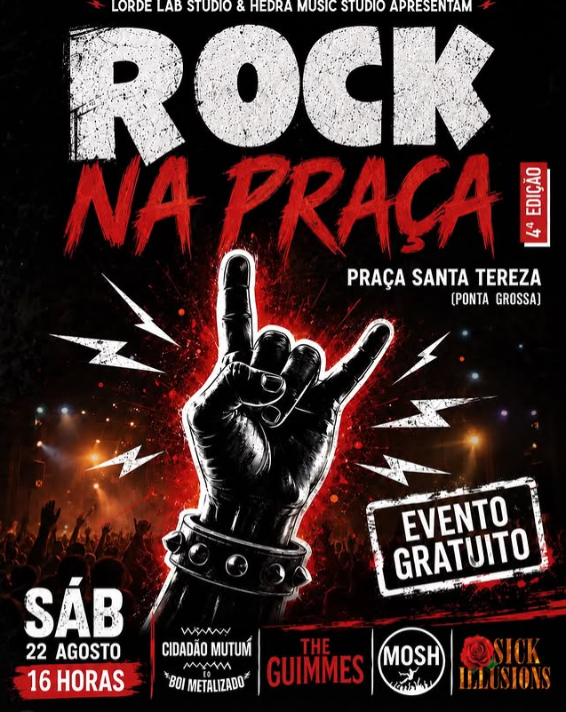 Rock na Praça reúne quatro bandas com shows gratuitos em Maceió