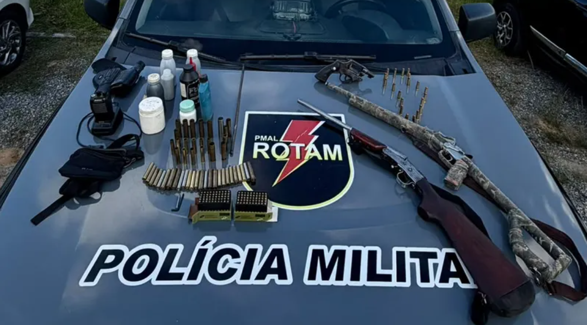 PM apreende três armas, munições e radiocomunicadores em Satuba