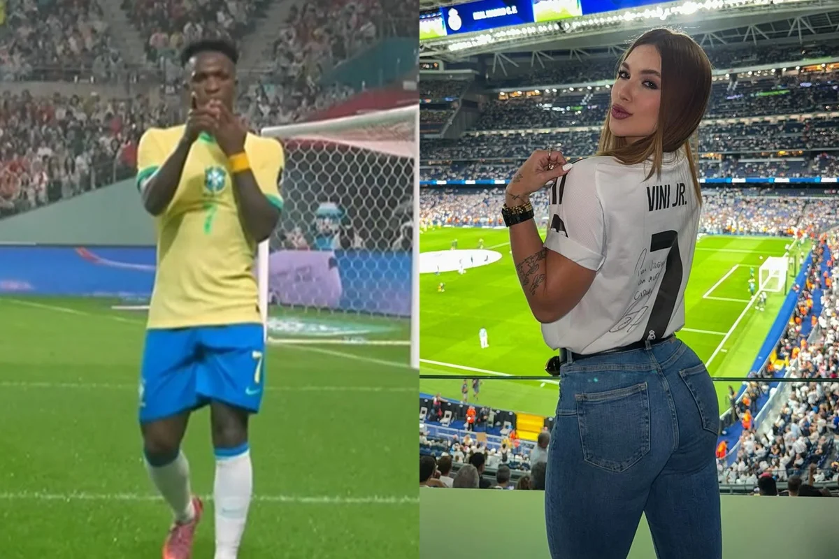 Beijo para Virginia? Comemoração de Vini Jr. após gol viraliza
