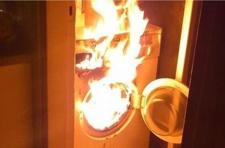 Máquina de lavar roupas pega fogo em residência no município de Penedo