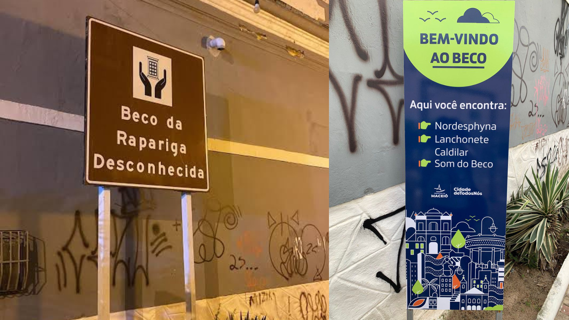 Placa do 'Beco da rapariga' no Jaraguá é substituida e gera críticas nas redes sociais