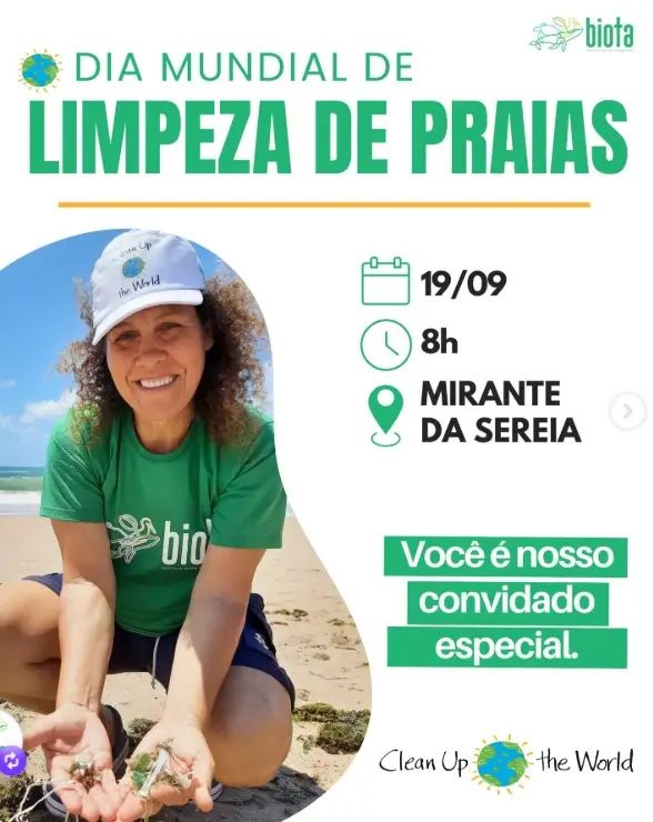 Instituto Biota promove mutirão de limpeza na praia do Mirante da Sereia