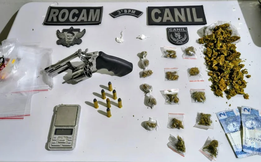 PM apreende armas artesanais e drogas em ações em Maceió