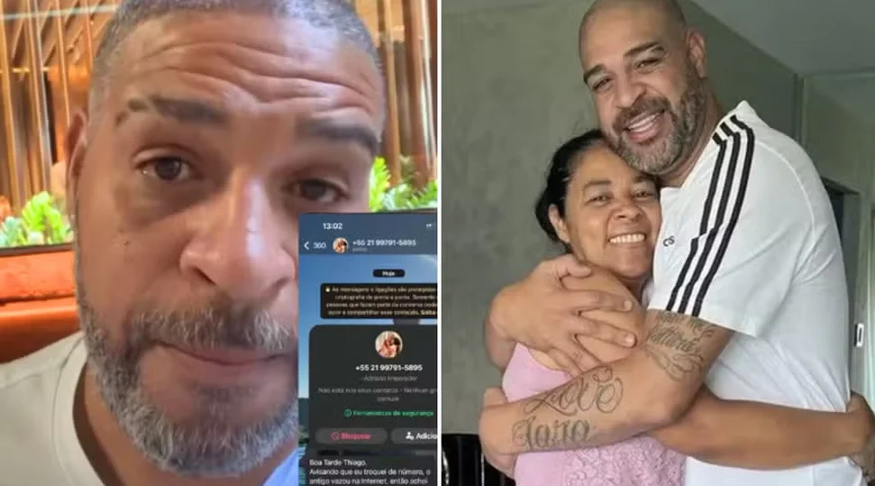 Mãe de Adriano sofre golpe de R$ 15 mil e ex-jogador faz alerta público