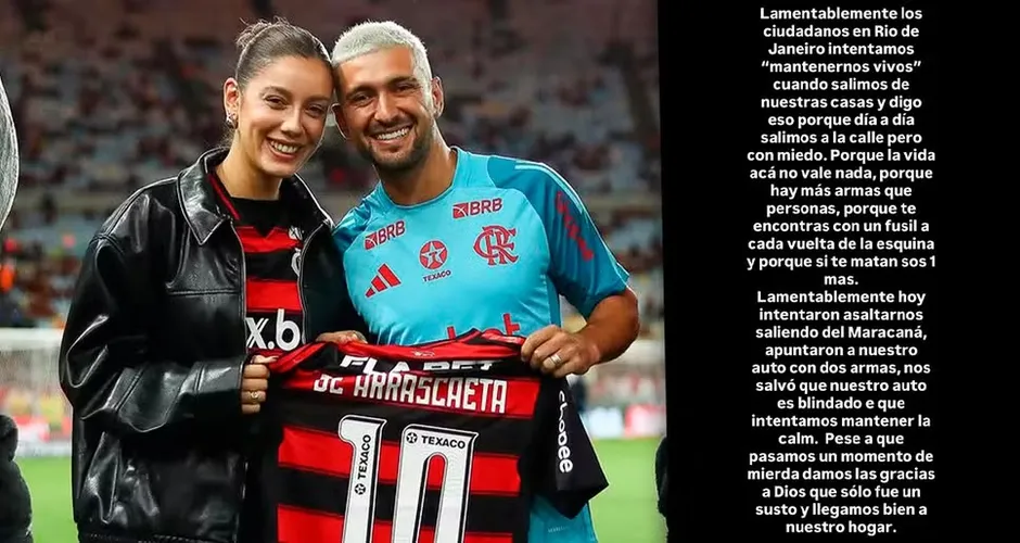 Esposa de Arrascaeta relata tentativa de assalto após jogo no Maracanã