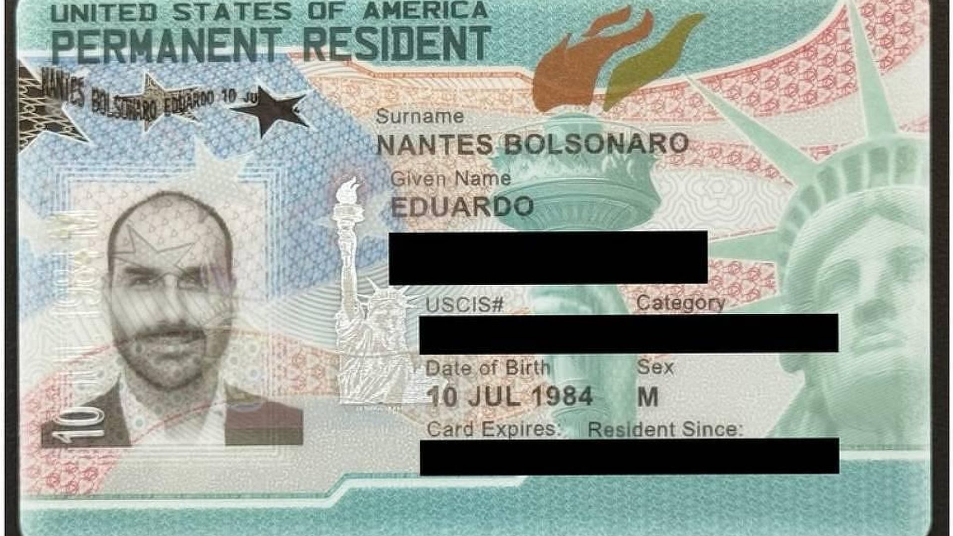 EUA concedem green card a Eduardo Bolsonaro, condenado pelo STF