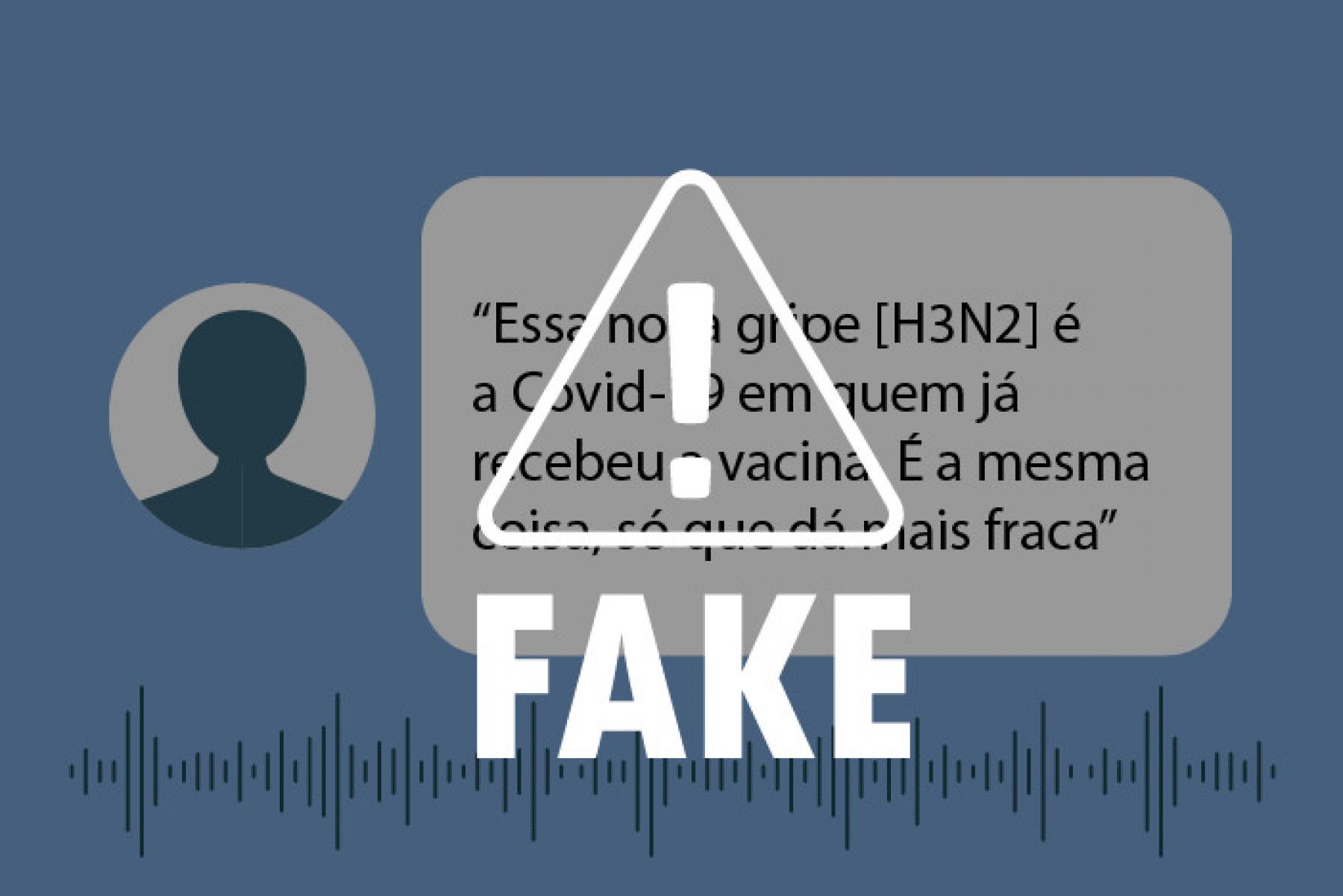 É falso que H3N2 seja o novo coronavírus em pacientes já vacinados contra a Covid-19