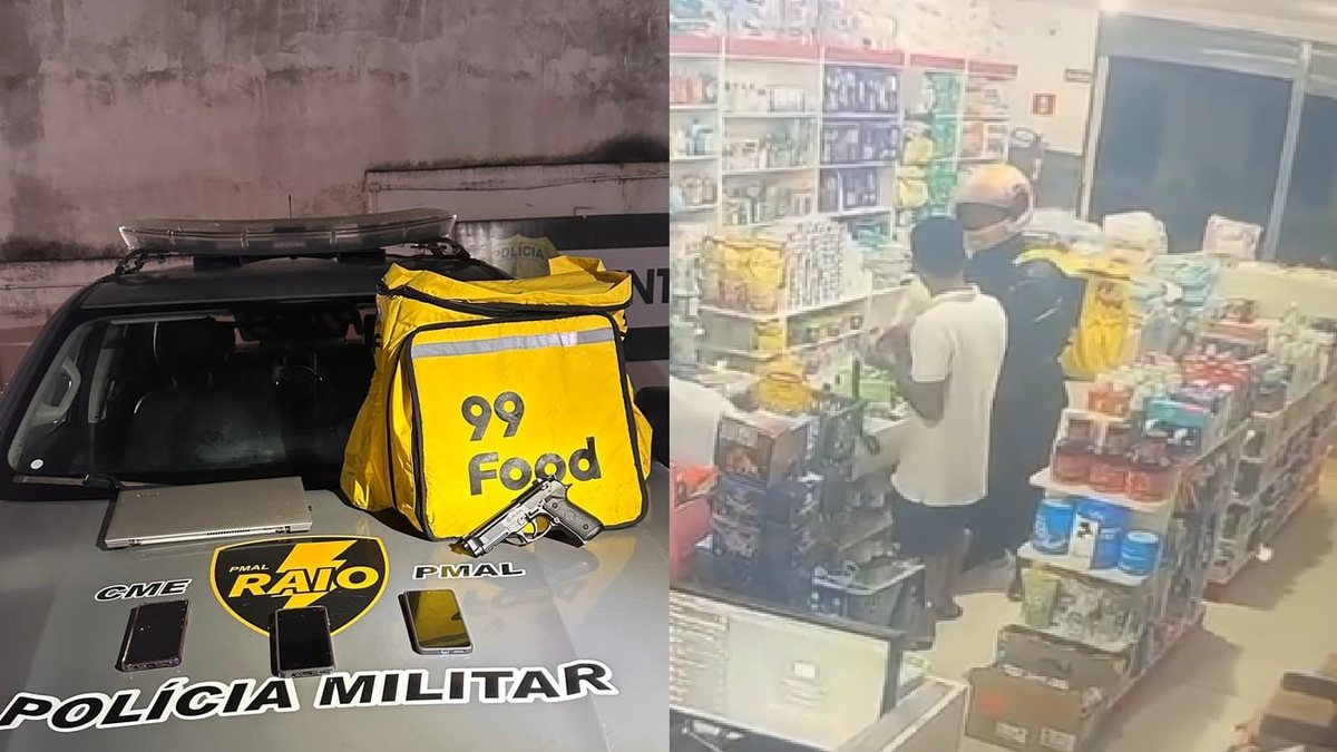 Homem se passa por entregador e assalta farmácia e sorveteria em Maceió