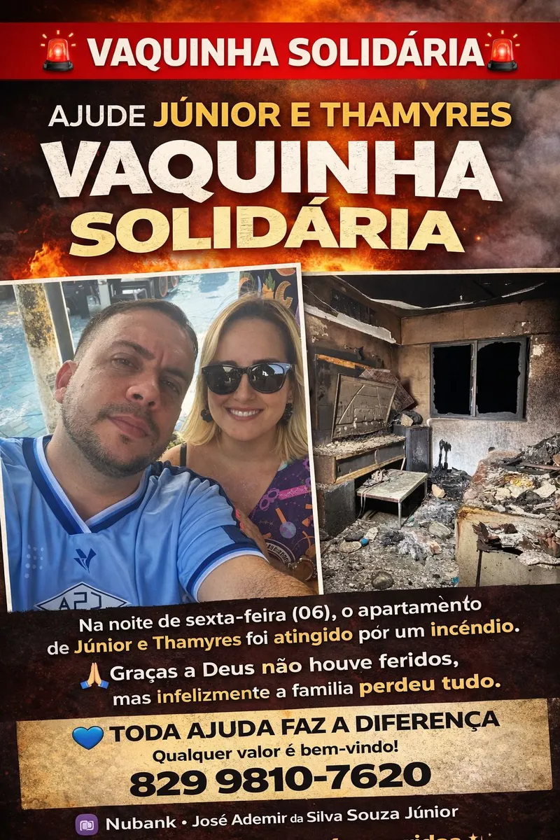 Após incêndio, família lança vaquinha para reconstruir apartamento destruído