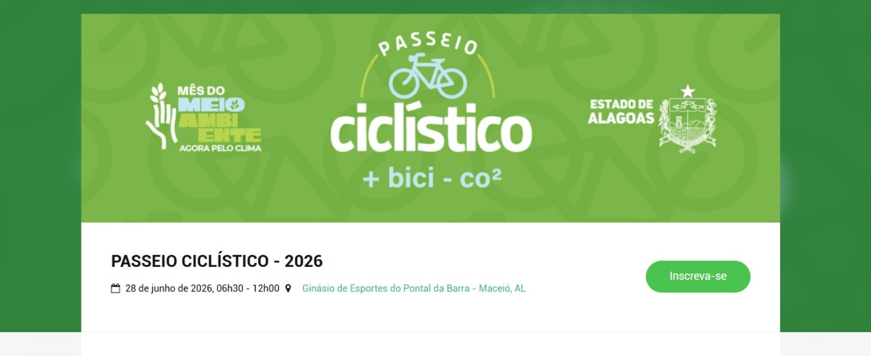 Segundo lote de inscrições para Passeio Ciclístico do IMA/AL é liberado
